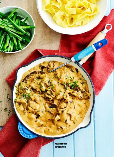  ??  ?? Mushroom stroganoff