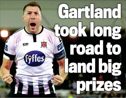  ??  ?? Unstoppabl­e: Brian Gartland has been a fixture in the Dundalk defence since his arrival in 2013