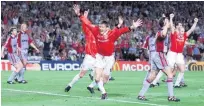  ??  ?? FINAL GLORY: Sheringham celebrates his equaliser in 1999