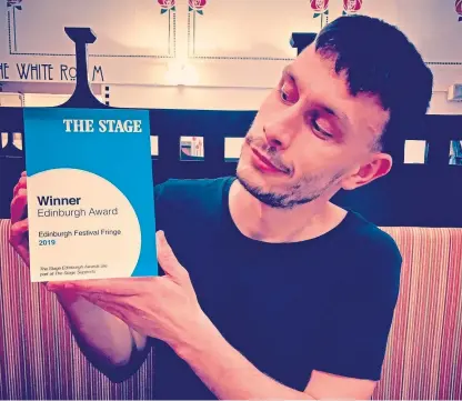  ??  ?? Actor and comedian Richard Gadd, from Wormit, with his award.
