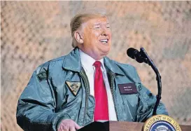  ?? [AP PHOTO] ?? President Donald Trump speaks at a hangar rally Wednesday at Al Asad Air Base, Iraq.