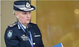  ?? Photograph: Jono Searle/AAP ?? Queensland police commission­er Katarina Carroll has defended the force’s vaccine mandate.