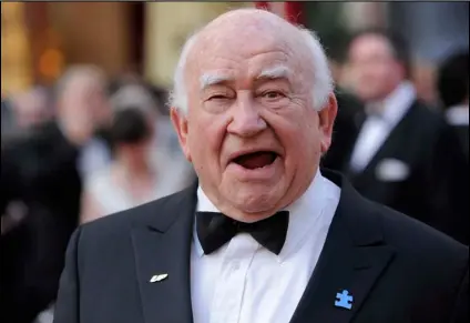  ?? CHRIS PIZZELLO/AP PHOTO ?? In this March 7, 2010, file photo, actor Ed Asner arrives during the 82nd Academy Awards in Hollywood. Asner, the blustery but lovable Lou Grant in two successful television series, has died. He was 91. Asner’s representa­tive confirmed the death in an email, on Sunday, to The Associated Press.