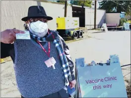  ?? COURTESY LCOE ?? Reggie Gee, Special Education Teacher at Upper Lake Unified School District, receives his COVID vaccinatio­n.