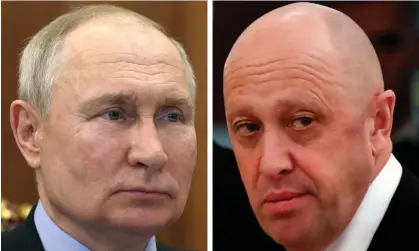  ?? Photograph: Gavriil Grigorov/SPUTNIK/AFP/Getty Images ?? Vladimir Putin, left, and Yevgeny Prigozhin.