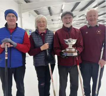  ?? ?? Cardross Curling Club’s Kilmahew Trophy winners, skipped by Robert Cornwell Image: Ewen Baird