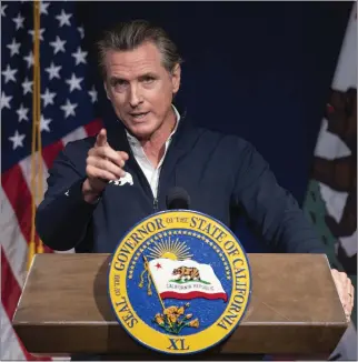  ?? PHOTOS BY JOSÉ LUIS VILLEGAS — THE ASSOCIATED PRESS FILE ?? Gov. Gavin Newsom speaks in Sacramento on Jan. 10.