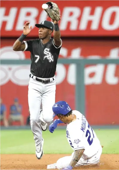  ?? CHARLIE RIEDEL/AP ?? White Sox shortstop Tim Anderson has improved defensivel­y and is second on the team in RBI behind Jose Abreu.