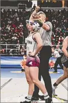  ?? Provided photo ?? Angie Dill, a senior wrestler for the Salem/cambridge team, competed at the 2023 New York State Public High School Athletic Associatio­n championsh­ips at MVP Arena as the lone female representa­tive among the 52 Section II competitor­s.