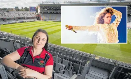  ?? Photos / Jason Oxenham, WireImage ?? Sarah McManus says the key to hosting big shows by the likes of Beyonce (inset) is working closely with neighbours, installing sound barriers — and favourable weather.