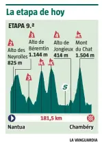  ??  ?? Bravo Calmejane. El joven ciclista francés consiguió una victoria de mucho mérito, aunque sufrió rampas en los últimos kilómetros y recibió asistencia al término de la etapa