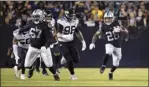  ?? AP photo ?? The Raiders’ Josh Jacobs runs with the ball during Las Vegas’ Hall of Fame game win over the Jaguars on Thursday.