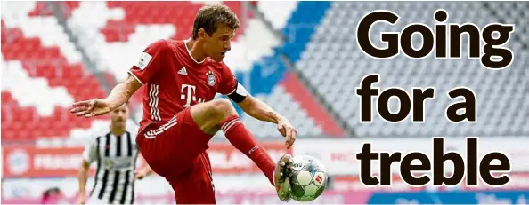  ??  ?? Star of the day:
Bayern Munich forward Thomas Mueller in action during the Bundesliga match on Saturday. — aFP