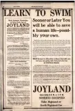  ?? (Democrat-Gazette archives) ?? The newly opened Joyland natatorium advertises its swimming lessons in the July 10, 1914, Arkansas Democrat.