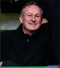  ??  ?? Northern Ireland manager and Scotland target Michael O’Neill at Celtic Park for the Old Firm game last month