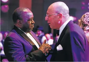  ??  ?? OLD HANDS: Former Reserve Bank governor Tito Mboweni and former finance minister Trevor Manuel shared some wisdom at the awards ceremony