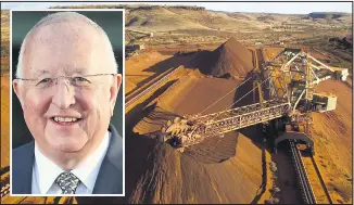  ??  ?? A Rio Tinto iron ore mine in Western Australia and, inset, chief executive Sam Walsh