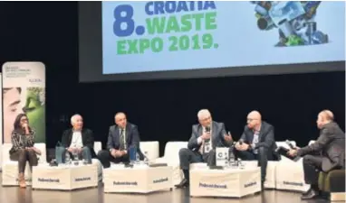  ?? DAVORIN VIŠNJIĆ/PIXSELL ?? Na panelu pod Otpad kao biznis sudjeloval­i su Aleksandra Anić Vučinić, Viktor Simončič, Ivan Jurešić Đuro Horvat, Željko Teufel, a moderirao je Vladimir Nišević