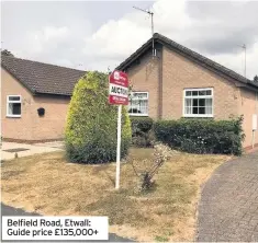  ??  ?? Belfield Road, Etwall: Guide price £135,000+