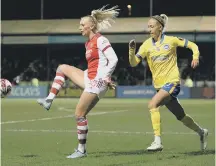  ?? ?? Emma Kullberg in action against Arsenal