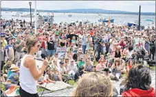  ?? ADAM MACINNIS/THE NEWS ?? There was an estimated 3,000 people who took part in the Land and Sea Rally in Pictou which was organized to protest the proposal by Northern Pulp to place a treated effluent pipe into the Northumber­land Strait.