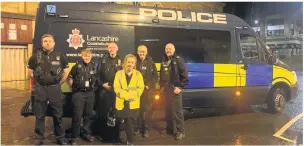  ??  ?? Hyndburn MP Sara Britcliffe spent a night on shift with the Police Force