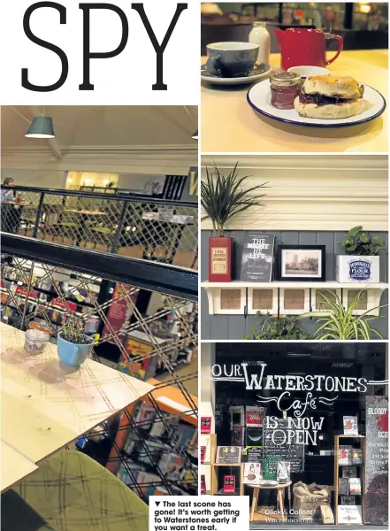  ??  ?? ▼ The last scone has gone! It’s worth getting to Waterstone­s early if you want a treat.