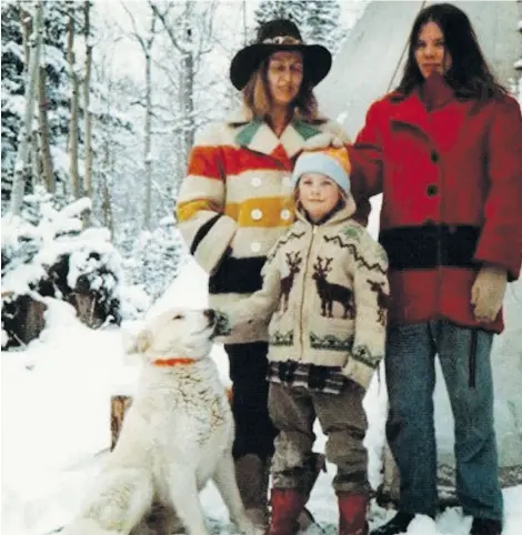  ?? THE CANADIAN PRESS ?? Cea Sunrise Person, centre, with her Grandma Jeanne and mother Michelle outside of their teepee in Morley, Alta., in an undated family photo. Person wrote North of Normal, where she describes her unconventi­onal upbringing.