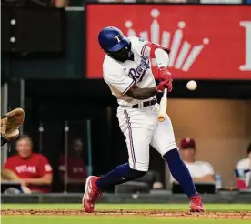  ?? LM Otero/associated Press ?? Rangers slugger Adolis García was seeded fourth in the Home Run Derby, which will take place Monday, setting up a matchup with the Rays’ Randy Arozarena.