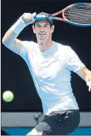  ??  ?? Andy Murray training yesterday