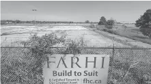  ?? DAX MELMER ?? Property belonging to Farhi Holdings Corp. is shown at 1600 Lauzon Rd., adjacent to the WFCU Centre.