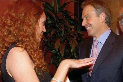  ??  ?? Power games: Chatting with Tony Blair, whom she would play off against Gordon Brown