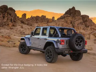  ??  ?? Except for the blue badging, it looks like other Wrangler JL's.