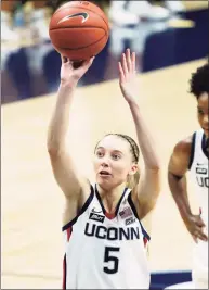  ?? David Butler II / Associated Press ?? UConn’s guard Paige Bueckers shoots a free throw against on Dec. 17.