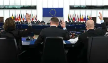  ?? PATRICK HERTZOG/AFP/GETTY IMAGES ?? Members of the European Parliament voted Wednesday in favour of a comprehens­ive trade deal with Canada.