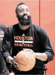  ?? James Nielsen / Houston Chronicle ?? The Rockets will need more productivi­ty Wednesday night from guard James Harden, who scored 20 points but turned the ball over nine times in Game 1.