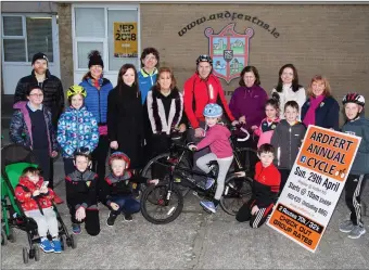  ??  ?? Pupils, teachers and parents at Ardfert National School launching the 2018 Ardfert Annual Cycle - taking place this year on Sunday, April 29.