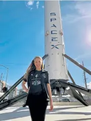  ?? Courtesy of St. Jude Children’s Research Hospital ?? “My battle with cancer really prepared me for space travel,” said Hayley Arceneaux, pictured at SpaceX headquarte­rs in Hawthorne, Calif.