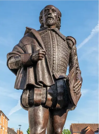  ?? ?? A William Shakespear­e statue in Stratford upon Avon, England. PHOTO: SHUTTERSTO­CK.COM
