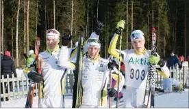  ?? FOTO: MIKAEL FINELL ?? MäSTARE. Juuso Haarala, Patrick Kronberg och Remi Lindholm tog hem
segern.