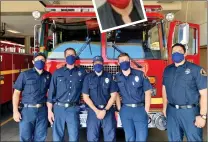  ?? Courtesy of Rose Ortega Courtesy of Cathy Johnson ?? Rose Ortega’s sewing group, the Masketeers, has donated more than 3,000 masks, including those that went to Albertsons employees, right, Ralphs employees, inset, and first responders, below.