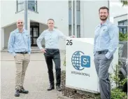  ?? ?? BIG MOVES: S4 Integratio­n business developmen­t manager Shawn Browne, left, DSADaten- und Systemtech­nik GmbH managing director Dr Thomas Huth and S4 Integratio­n© S4 Internatio­nal business developmen­t manager Stefan Buys