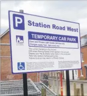  ??  ?? A temporary car park has opened in Station Road West. There are 108 spaces