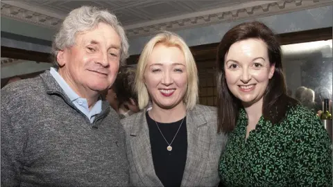  ??  ?? Nick Hayes, Aoife Byrne and Rachel Murphy enjoying a function in the Riverbank House Hotel.