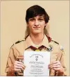  ?? PAMELA MILLER, FOR THE ?? Ethan Hoth of Troop 356, sponsored by Fellowship Christian School, became an Eagle Scout.