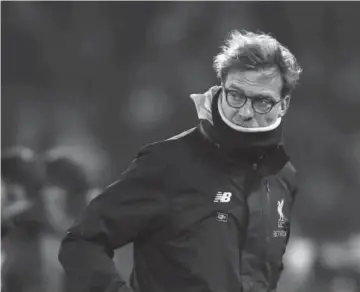  ??  ?? Liverpool’s head coach Juergen Klopp