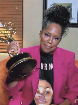  ?? ABC PHOTOS ?? Regina King accepts the award for lead actress in a limited series or movie for her role in “Watchmen.”