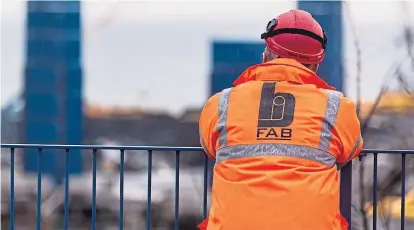  ??  ?? Claire Mack, above, and a worker at BiFab, one of the firms frozen out from SSE’s wind farm project.