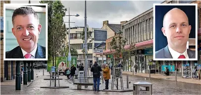  ?? ?? Coun Miles Parkinson (left) and Coun Paul Cox (right) have expressed concern about the effect of political turmoil on Accrington’s bid for regenerati­on cash