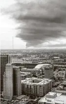  ?? Steve Gonzales / Staff photograph­er ?? Smoke from a Deer Park petrochemi­cal plant can be seen March 18, 2019, from downtown Houston.